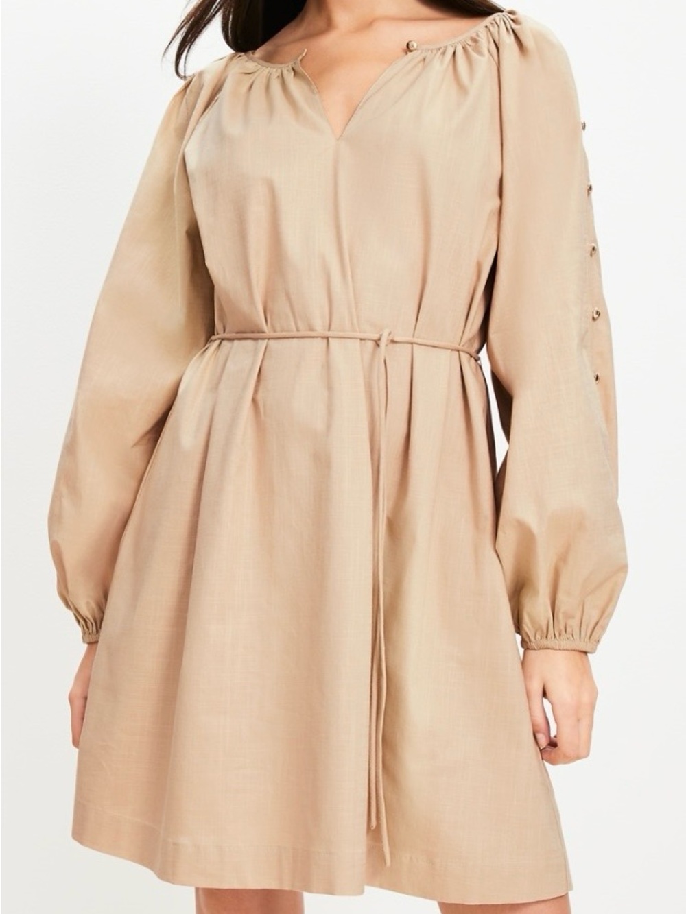 LOFT Button Sleeve Mini Dress NEW